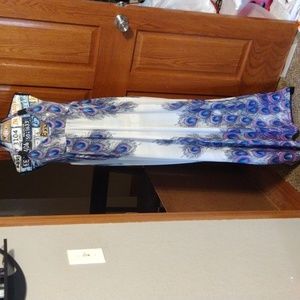 Ingear peacock halter dress size small